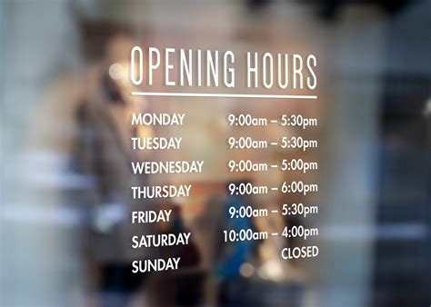 Locations and opening hours .